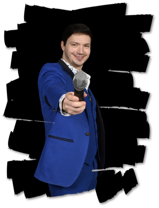 A RICHMAN ORCHESTRA főénekesének portréja színpadi fényekben